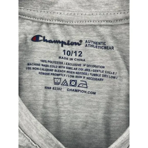 Champion Boys Gray Blue Graphic Short Sleeve T-Shirt Youth Size 10/12 - Picture 5 of 5